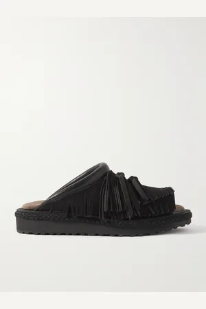 KAPITAL Pueblo Rain Pantoletten aus Veloursleder mit Lederbesatz und Fransen - Men - - 3