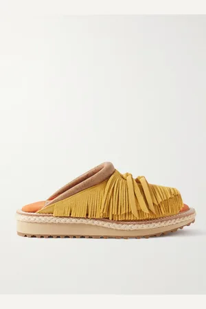KAPITAL Pueblo Rain Pantoletten aus Veloursleder mit Lederbesatz und Fransen - Men - - 3