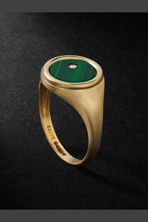 Mateo Siegelring aus mit Malachit und Diamant - Men - - 59