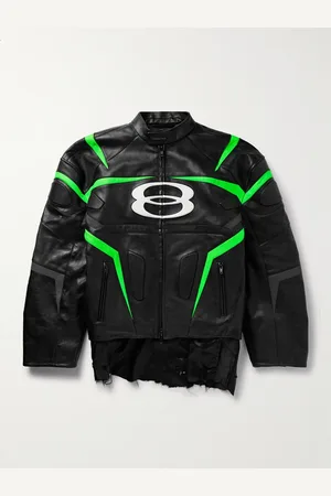 Balenciaga Racer Oversized-Jacke aus Leder mit Distressed-Details - Men - - 2
