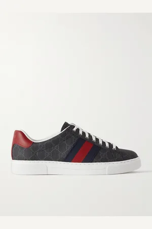 Gucci Ace Sneakers aus beschichtetem Supreme-Canvas mit Logomuster, Lederbesatz und Webband - Men - - UK 9