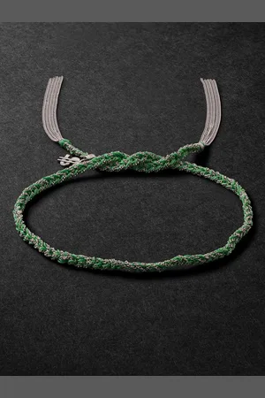 CAROLINA BUCCI Money Lucky Armband aus Weißgold und Seide - Men