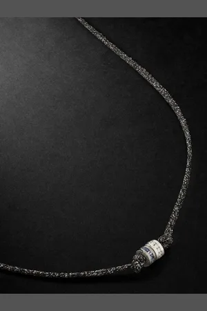 CAROLINA BUCCI Forte Kette aus Kordel mit Lurex®, Details aus geschwärztem und Weißgold, Saphiren und Diamanten - Men