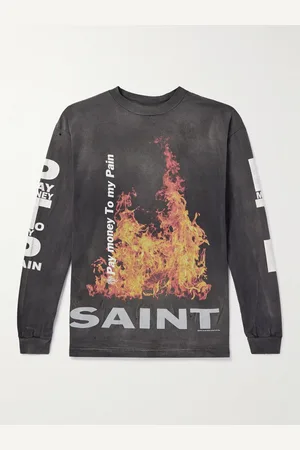 SAINT MXXXXXX Pay money To my Pain Oberteil aus Baumwoll-Jersey mit Print in Distressed-Optik - Men - - M