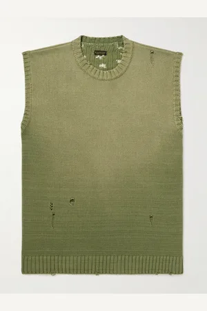 KAPITAL 5G ärmelloser Pullover aus Jacquard-Strick aus einer Baumwollmischung in Distressed-Optik - Men - - 3