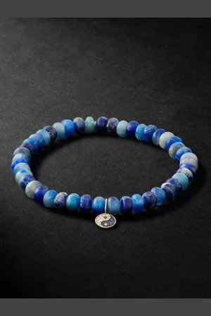 Sydney Evan Small Yin Yang Armband aus Zierperlen mit mehreren Steinen und rhodiniertem Detail - Men