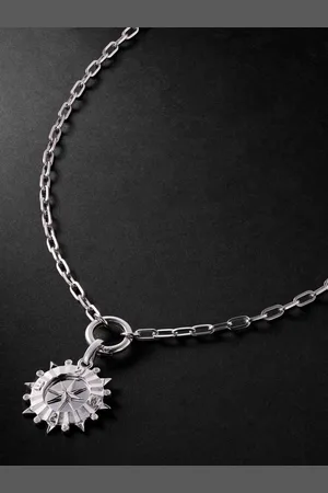 Foundrae Internal Compass Anhängerkette aus 18 Karat Weißgold mit Diamanten - Men