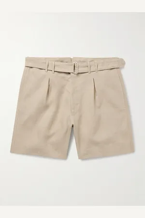 Stoffa Weit geschnittene Shorts aus Leinen mit Falten und Gürtel - Men - - IT 56