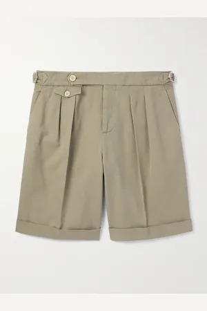 Brunello Cucinelli Gerade geschnittene Shorts aus Baumwoll-Twill mit Falten in Stückfärbung - Men - - IT 52