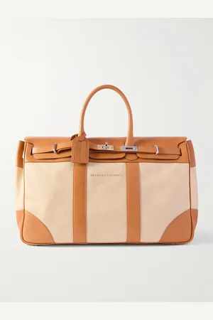 Brunello Cucinelli Zweifarbiger Weekender aus vollnarbigem Leder - Men