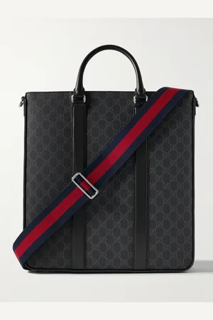 Gucci Tote aus beschichtetem Canvas mit Logomuster und Lederbesatz - Men