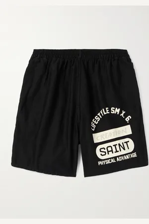 SAINT MXXXXXX Gerade geschnittene Shorts aus Baumwoll-Jersey mit Logoprint - Men - - XL