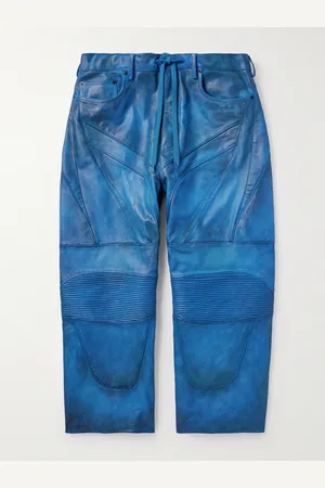 Balenciaga Biker weit geschnittene Hose aus Leder mit Kordelzugbund - Men - - S