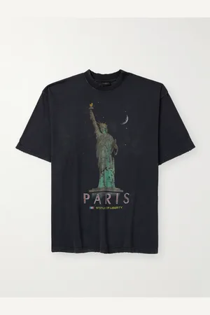 Balenciaga Oversized-T-Shirt aus Baumwoll-Jersey mit Print in Distressed-Optik - Men - - S