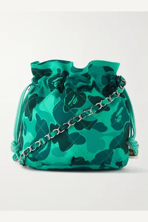 SAINT MXXXXXX BAPE® Kleine Tasche aus Canvas mit Camouflage-Print und Kettenverzierung - Men