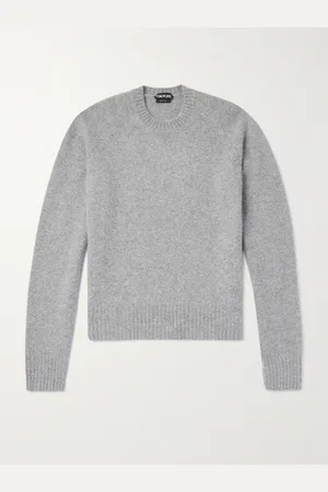 Tom Ford Schmal geschnittener Pullover aus gebürstetem Kaschmir mit Logostickerei - Men - - IT 52