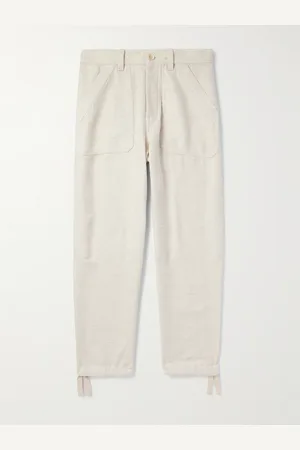 Brunello Cucinelli Gerade geschnittene Hose aus einer Mischung aus Leinen, Seide, Wolle und Baumwolle mit Fischgratmuster - Men - - IT 56
