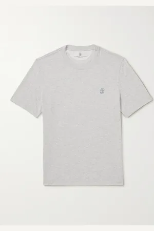 Brunello Cucinelli Mehrlagiges T-Shirt aus Baumwoll-Jersey mit Logoprint - Men - - XL