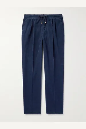 Brunello Cucinelli Gerade geschnittene Hose aus Baumwollcord mit Kordelzugbund und Falten - Men - - IT 46