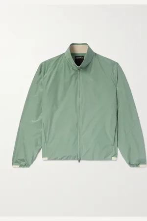 Ermenegildo Zegna Bomberjacke aus Seide mit Lederbesatz - Men - - IT 50