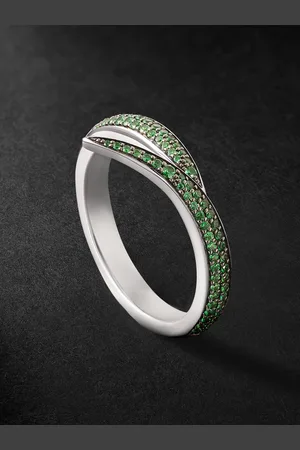 SHAUN LEANE Interlocking Ring aus 18 Karat Weißgold mit Tsavoriten - Men - - 55