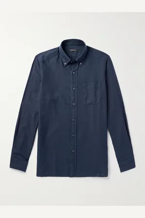 Tom Ford Hemd aus einer Mischung aus Lyocell, Baumwolle und Kaschmir mit Button-Down-Kragen - Men - - EU 44