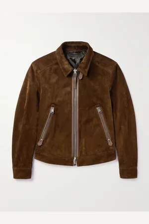 Tom Ford Bomberjacke aus Veloursleder mit Lederbesatz - Men - - IT 50
