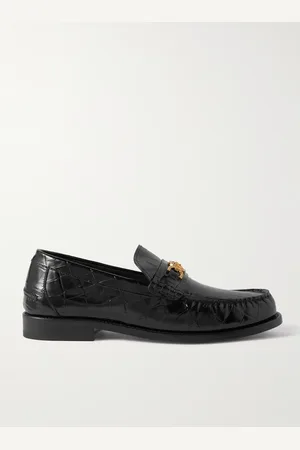 VERSACE Loafers aus Lackleder mit Krokodileffekt und „Horsebit“-Detail - Men - - EU 46