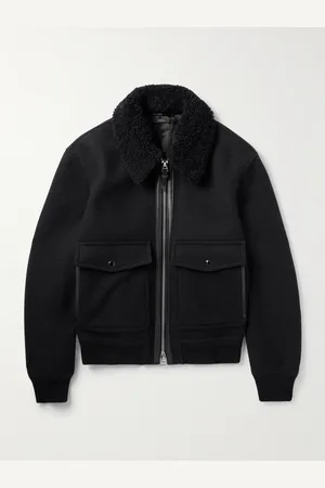Tom Ford Bomberjacke aus einer Wollmischung mit Besatz aus Leder und Shearling - Men - - IT 44