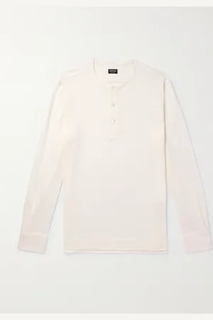Ermenegildo Zegna Henley Henley Shirt aus „Oasi“-Leinen - Men - - IT 56