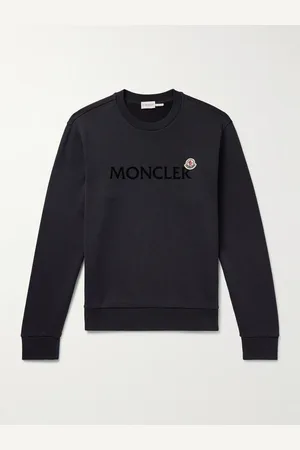 Moncler Sweatshirt aus Baumwoll-Jersey mit Logoflockdruck und Applikation - Men - - XXL