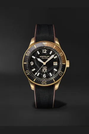 Montblanc Iced Sea 41 mm Uhr mit automatischem Aufzug, goldfarbenen Details und Kautschukarmband, Ref.-Nr.: MB133300 - Men