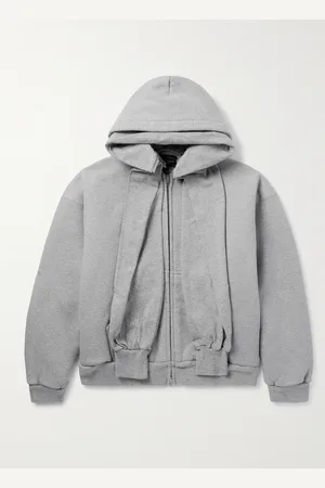 Balenciaga Incognito mehrlagige Oversized-Kapuzenjacke aus Stretch-Baumwoll-Jersey mit Reißverschluss - Men - - S