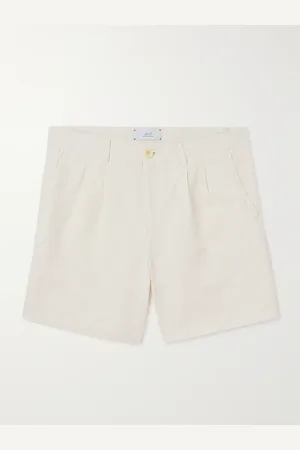 Mr P. Gerade geschnittene Shorts aus Twill aus einer Baumwoll-Leinenmischung mit Falten - Men - - 32