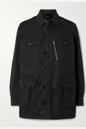 Tom Ford Feldjacke aus Baumwoll-Twill mit Lederbesatz - Men - - IT 44