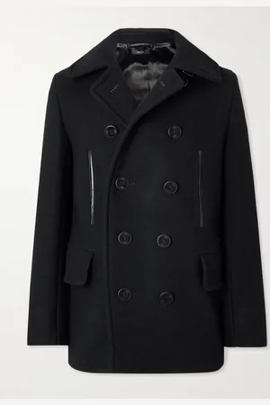 Tom Ford Peacoat aus einer Wollmischung mit Lederbesatz - Men - - IT 50