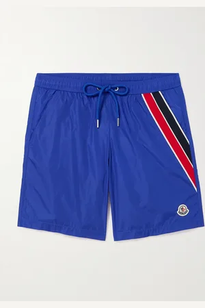 Moncler Gerade geschnittene mittellange Badeshorts aus recyceltem Material mit Streifen und Logoapplikation - Men - - S