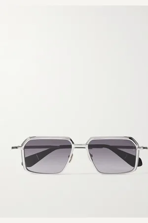 JACQUES MARIE MAGE Vasco silberfarbene Sonnenbrille mit eckigem Rahmen - Men