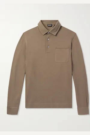 Ermenegildo Zegna Schmal geschnittenes Oberteil aus Baumwoll-Piqué mit Polokragen - Men - - IT 56