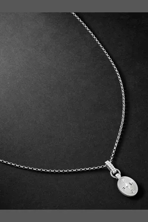 Foundrae Internal Compass Anhängerkette aus 18 Karat Weißgold mit Diamanten - Men