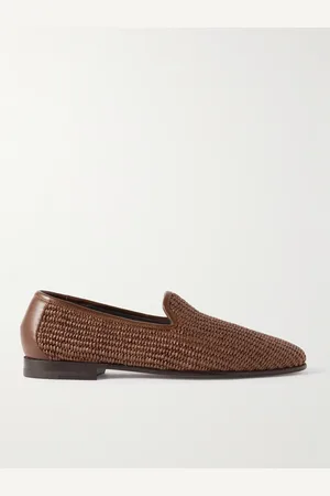 Manolo Blahnik Mario Loafers aus Raffiabast mit Lederbesatz - Men - - UK 9