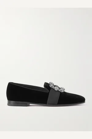 Manolo Blahnik Carlton Loafers aus Samt mit Ripsband und Kristallen - Men - - UK 9.5