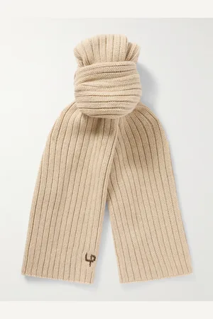 Loro Piana Schal aus Kaschmir in Rippstrick mit Lederdetail - Men