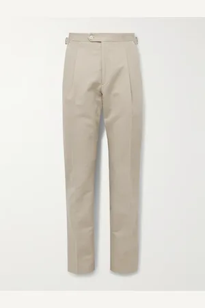 Saman Amel Schmal geschnittene Anzughose aus Twill aus einer Baumwoll-Leinenmischung mit Falten - Men - - IT 48