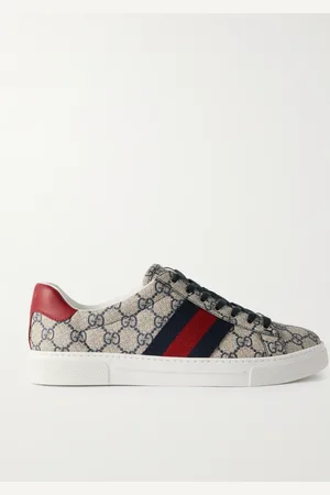 Gucci Ace Sneakers aus Canvas mit Logomuster, Lederbesatz und Webband - Men - - UK 10