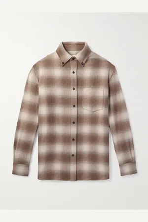 Loro Piana Kariertes Hemd aus Flanell aus einer Woll-Kaschmirmischung mit Button-Down-Kragen - Men - - XL