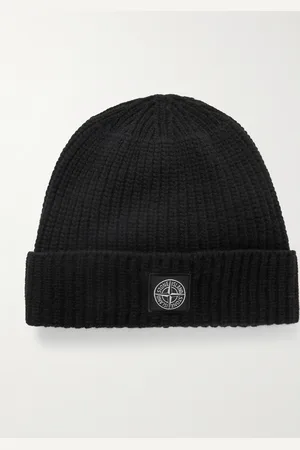 Stone Island Beanie aus Wolle in Rippstrick mit Logoapplikation - Men