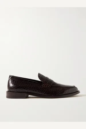 Manolo Blahnik Perry Pennyloafers aus Leder mit Krokodileffekt - Men - - UK 7