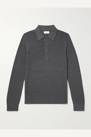 PIACENZA 1733 Pullover aus einer Baumwoll-Kaschmirmischung in Pointelle-Strick mit Polokragen - Men - - IT 48