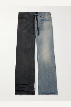 Balenciaga Fifty-Fifty weit geschnittene zweifarbige Jeans mit Kordelzugbund in Distressed-Optik - Men - - S